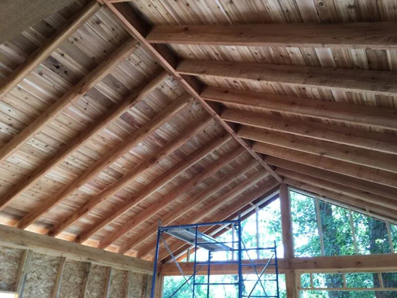 Lakefront build framing progress